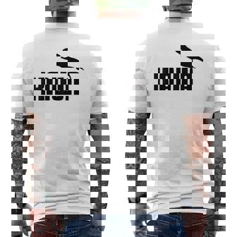 【バックプリント・背中側】Kawa カーワ《ブラック 黒》コツメカワウソ スポーツ ブランド パロディ 面白い かわいい メンズTシャツ バックプリント - Kawaiitshirt