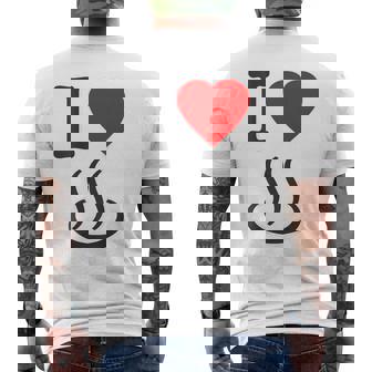 【バックプリント・背中側】アイラブ・温泉 マーク お風呂 銭湯 記号 お土産 旅行 ハート スタッフ 面白い メンズTシャツ バックプリント - Kawaiitshirt