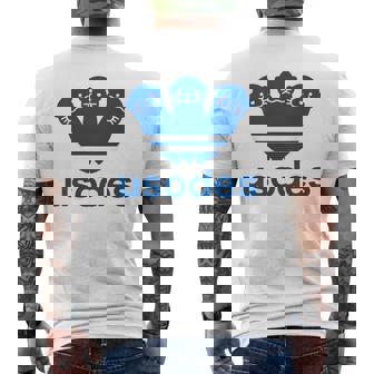 【バックプリント・背中側】ウソデス Usodes かわうそです。《ブルー 青》スポーツ ブランド パロディ 面白い メンズTシャツ バックプリント - Kawaiitshirt