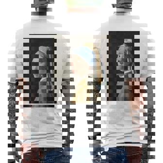 【バックプリント・背中側】真珠の耳飾りの少女／フェルメール【世界の名画】（高精細画像）Vermeer 美術館アート 油絵 メンズTシャツ バックプリント - Kawaiitshirt