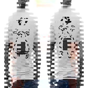 【パン】おにぎり オニギリ ごはん お米 白飯 おもしろ 面白い ウケる 可愛い ネタ ウケ狙い 笑える ふざけ 変な メンズTシャツ バックプリント - Kawaiitshirt