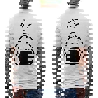 【パン】おにぎり、ご飯、白米、面白い、かわいい、受けターゲット、笑う、面白い メンズTシャツ バックプリント - Kawaiitshirt