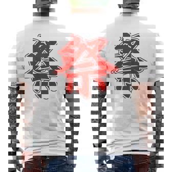 【背中・バック 後ろプリント】祭 まつり（赤文字 えんじ色）お祭り 衣装 体育祭 文化祭 催事 面白い デザイン メンズTシャツ バックプリント - Kawaiitshirt