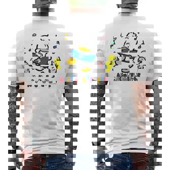 あひるのペックル ダンス メンズTシャツ バックプリント - Kawaiitshirt