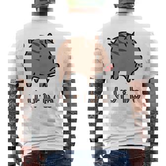 うりぼう Uribo うり坊 瓜坊 うりぼう ウリボウ ローマ字 可愛い かわいい 猪 いのしし イノシシ 亥 豚 動物 メンズTシャツ バックプリント - Kawaiitshirt