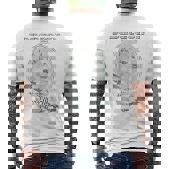 おもしろいいいいどこん 柴犬犬 ドル札 暗号のお金 メンズTシャツ バックプリント - Kawaiitshirt