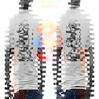 かわいい フランス パリ エッフェル塔 トイプードル パリ ジャンプ 子犬 メンズTシャツ バックプリント - Kawaiitshirt