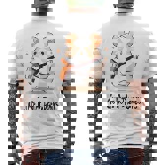 かわいいけど危険な面白いハムスター空手 メンズTシャツ バックプリント - Kawaiitshirt