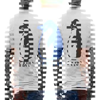 かわいいアデリーペンギン、学習者や探検家のためのミニマルアート。 メンズTシャツ バックプリント - Kawaiitshirt