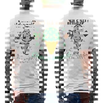 かわいいチョコミントアイスクリームコーン 日本の「なにがすき メンズTシャツ バックプリント - Kawaiitshirt
