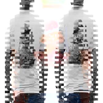 かわいいフレンチパリエッフェル塔トイプードル パリジャンプードル メンズTシャツ バックプリント - Kawaiitshirt