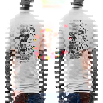 かわいい牛 ただの牛を愛する少女 長袖tシャツ メンズTシャツ バックプリント - Kawaiitshirt