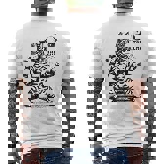 かわいい猫 太極拳 武道 陰陽 メンズTシャツ バックプリント - Kawaiitshirt