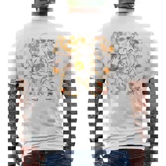 かわいい猫のパンおかしな猫と卵好き。 メンズTシャツ バックプリント - Kawaiitshirt