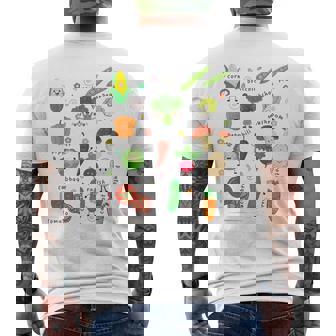 かわいい野菜 かわいい野菜 ヘルシーフード 食べる ビーガン メンズTシャツ バックプリント - Kawaiitshirt