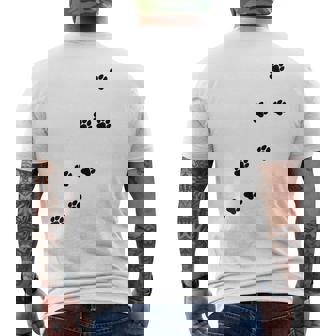 かわいい面白い猫の足跡 メンズTシャツ バックプリント - Kawaiitshirt
