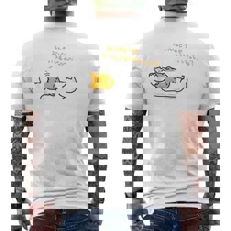 ぐでたま みんなどうせいつもぐでぐでしてっしょ？ ライトカラー メンズTシャツ バックプリント - Kawaiitshirt