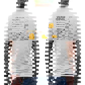 ぐでたま コミック ライトカラー メンズTシャツ バックプリント - Kawaiitshirt