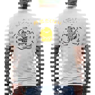 ぐでたま 外出たくない ライトカラー メンズTシャツ バックプリント - Kawaiitshirt