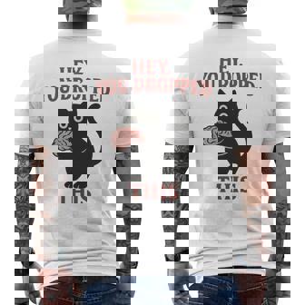 この脳みそのかわいい黒猫のミームを落とした 長袖tシャツ メンズTシャツ バックプリント - Kawaiitshirt