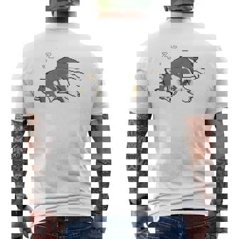 すやすや眠る黒柴 柴犬のドット絵 メンズTシャツ バックプリント - Kawaiitshirt