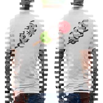 だんご 団子 和菓子 花見団子 三色団子 三兄弟 だんご好き かわいい おもしろ メンズTシャツ バックプリント - Kawaiitshirt