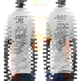 ねこぺん日和 ドーナツ屋さんロゴ付 メンズTシャツ バックプリント - Kawaiitshirt