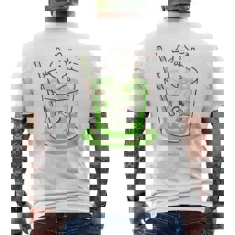 ねこぺん日和 メロンソーダ メンズTシャツ バックプリント - Kawaiitshirt