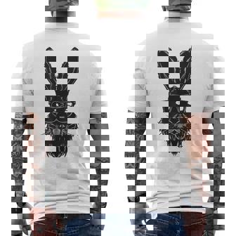 ひげバニーフェイス サングラス付き イースターデー 2024 男性 男の子 子供 メンズTシャツ バックプリント - Kawaiitshirt