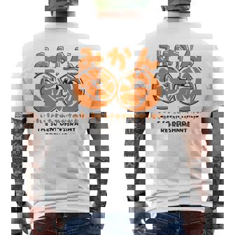 みかん柑橘 鮮やかな爽快感 日本語漢字付き メンズTシャツ バックプリント - Kawaiitshirt