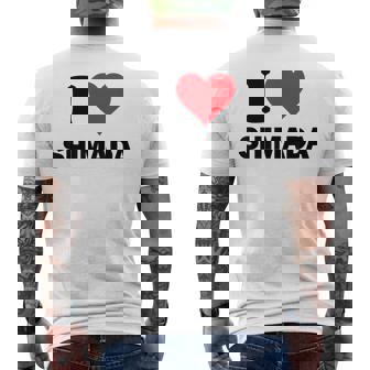 アイハート 島田 Japan Love 日本土産 メンズTシャツ バックプリント - Kawaiitshirt