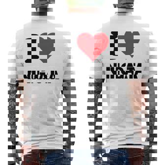 アイハート 新潟 日本 愛 日本土産 メンズTシャツ バックプリント - Kawaiitshirt