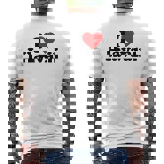 アイラブハートハワイ メンズTシャツ バックプリント - Kawaiitshirt