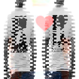 アイラブハートラロサンゼルスカリフォルニア メンズTシャツ バックプリント - Kawaiitshirt