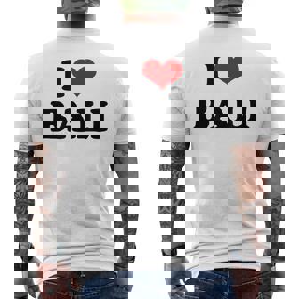 アイラブバリハートバリバケーション メンズTシャツ バックプリント - Kawaiitshirt