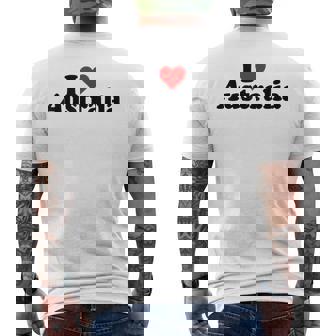 アイ・ラブ・ハート・オーストラリア メンズTシャツ バックプリント - Kawaiitshirt