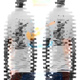 アコースティックギターを弾くクマ、ベアギタリスト 長袖tシャツ メンズTシャツ バックプリント - Kawaiitshirt