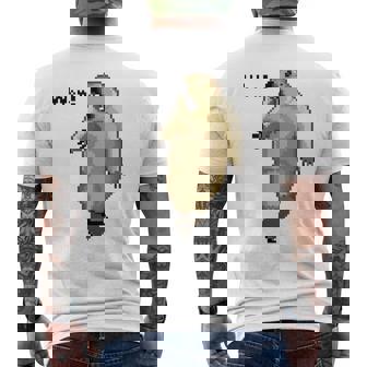 アニマルプリント 驚いたマーモット ドット絵 ピクセルアート 面白い 動物 ミーム メンズTシャツ バックプリント - Kawaiitshirt