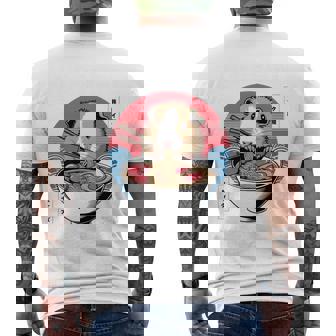 アニメ モルモット 漫画 カワイイ ねこ 日本のラーメン モルモット 長袖tシャツ メンズTシャツ バックプリント - Kawaiitshirt