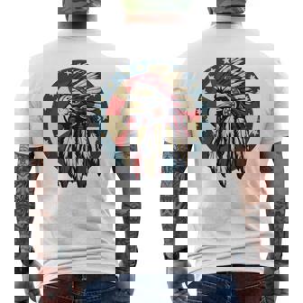 アメリカンイーグル チーフ インディアン ヘッドドレス ネイティブイーグル 長袖tシャツ メンズTシャツ バックプリント - Kawaiitshirt