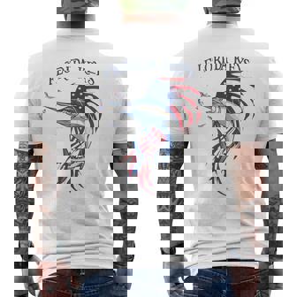 アメリカ国旗 愛国的 カジキ マーリン フロリダの鍵 メンズTシャツ バックプリント - Kawaiitshirt