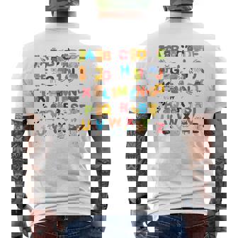 アルファベット動物学習abc キュート キッズ 教育 小道具 メンズTシャツ バックプリント - Kawaiitshirt