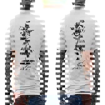 アロハ ハワイ ハワイアン ヴィンテージ ワヒネ フラダンス ダンサー ガール メンズTシャツ バックプリント - Kawaiitshirt