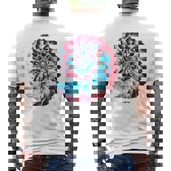 アンモナイトスパイラル貝殻 長袖tシャツ メンズTシャツ バックプリント - Kawaiitshirt