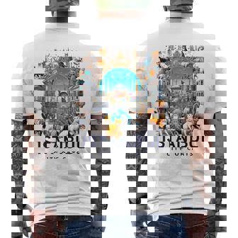 イスタンブール、トルコ 猫の街 Istanbul Turkey City Of Cats メンズTシャツ バックプリント - Kawaiitshirt