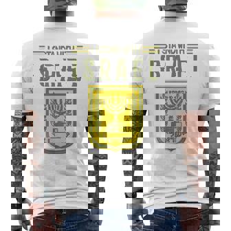 イスラエルシャツ サポート イスラエルスタンド イスラエル国旗付き メンズTシャツ バックプリント - Kawaiitshirt