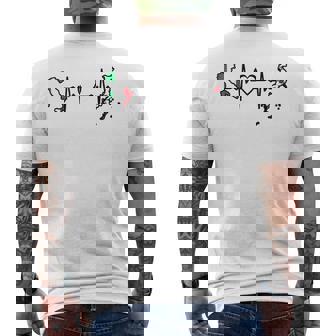 イタリアの日本の国旗 日本 イタリア ハートビート メンズTシャツ バックプリント - Kawaiitshirt