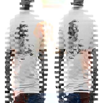 イングリッシュセッター 犬 モチーフ ペット アートワーク イングリッシュセッター メンズTシャツ バックプリント - Kawaiitshirt