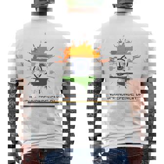 インド独立記念日 1947年8月15日 インド国旗 愛国心 メンズTシャツ バックプリント - Kawaiitshirt