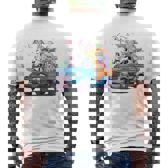 イースタートラッカー-面白いイースターバニーボーイズイースターネストトラック 長袖tシャツ メンズTシャツ バックプリント - Kawaiitshirt